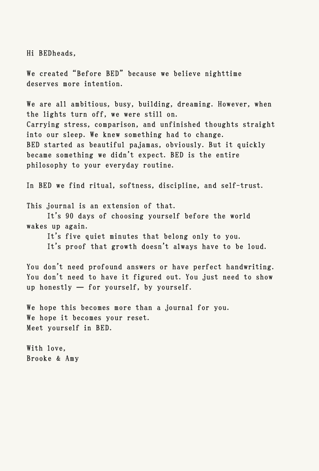Before BED: Bedtime Journal
